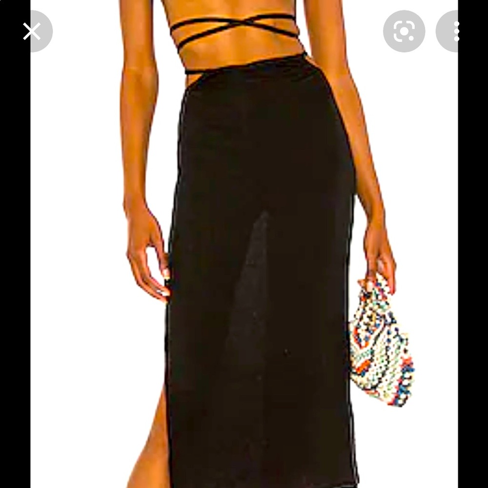 NWT We Wore What CUTOUT JERSEY KNIT MIDI SKIRT